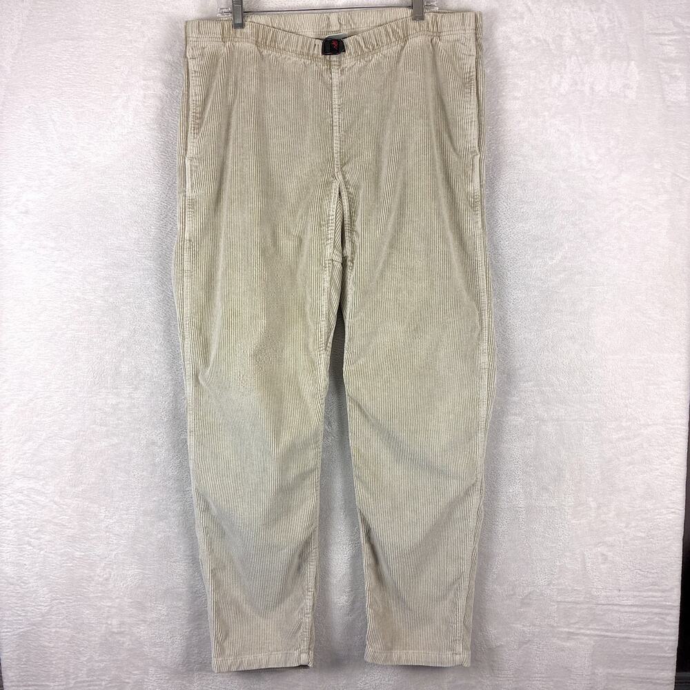 VTG Gramicci Pants Mens L Beige Corduroy Belted Baggy Climbing Outdoor 90s USA